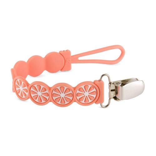 Booginhead Pacigrip Silicone Citrus Pacifier Holder - Grapefruit