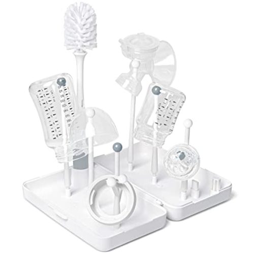 Termichy Travel Baby Bottle Drying Rack, Compact Size with Large Capacity for Working Mom, Visit Families, Friends or Camping with Baby - White