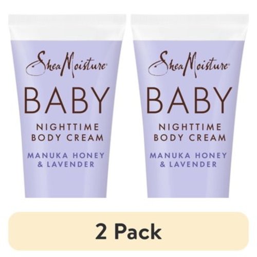 (2 pack) SheaMoisture Baby Nighttime Body Cream Manuka Honey & Lavender, 8 oz