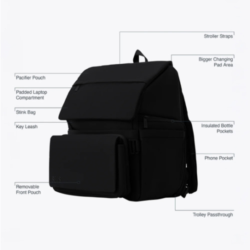 BÉIS 'The Ultimate Diaper Backpack' in Black - Best Backpack Diaper Bag in Black