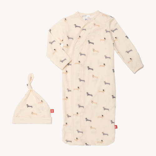 beenie von weinie modal magnetic cozy sleeper gown + hat set