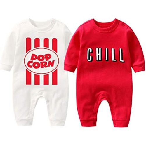 YSCULBUTOL Baby Bodysuit Yummz Tomato Ketchup Mustard Red Yellow Twins Set Boys Girls Clothes Twins Baby Outfits