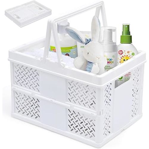 Baby Shower Caddy - Portable Collapsible Basket, Organizer for Baby Shower, Dorm, Bathroom, picnic basket with Handles