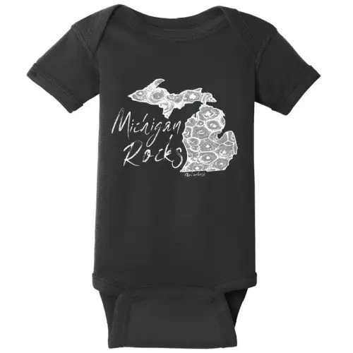 MICHIGAN ROCKS PETOSKEY STONE Baby Bodysuit