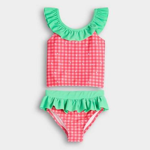 Baby & Toddler Girl Jumping Beans® 2-pc. Ruffle Neck Tankini Swim Top & Swim Bottoms Set