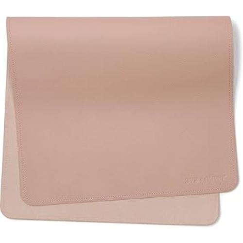 Vegan Leather Baby Changing Mat (16 X 30 in) - Multipurpose Wipeable and Portable Diaper Changing Mat - Foldable Travel Changing Mat (Pink Sand)