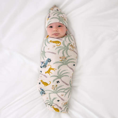 Wild Escape Swaddle & Hat Set | Little Sleepies