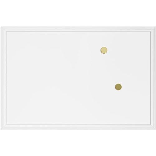 U Brands Farmhouse Magnetic Dry Erase Board, 23"x17", White Wood Style Frame, Includes 2 Magnets