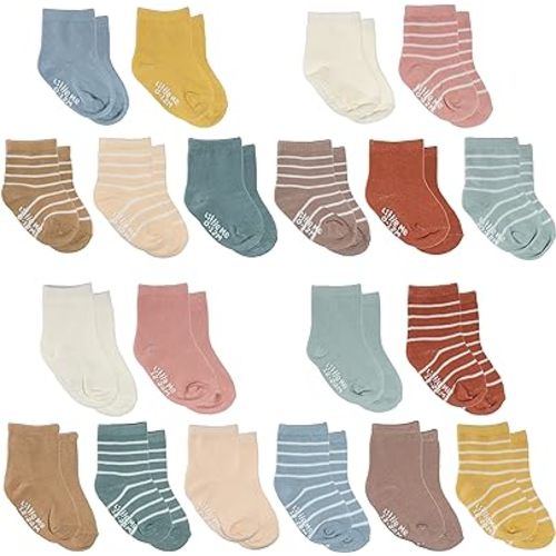 Little Me 20-Pack Newborn Baby Infant & Toddler Unisex Socks, For Baby Girl or Boy, 0-12 & 12-24 Months, Assorted Size Pack