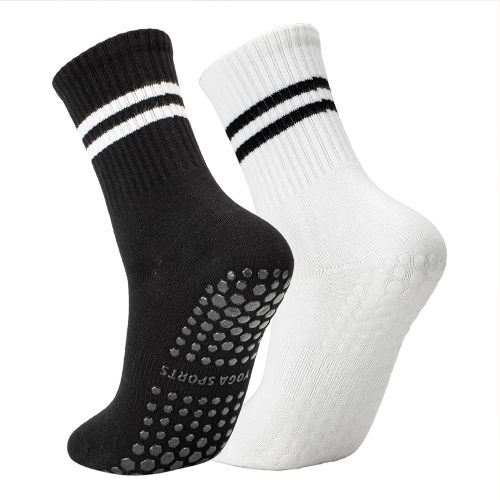 Lacholin Yoga Pilates Socks with Grips for Women, Non Slip Grips Cotton Socks for Barre, Ballet, Dance, Workouts