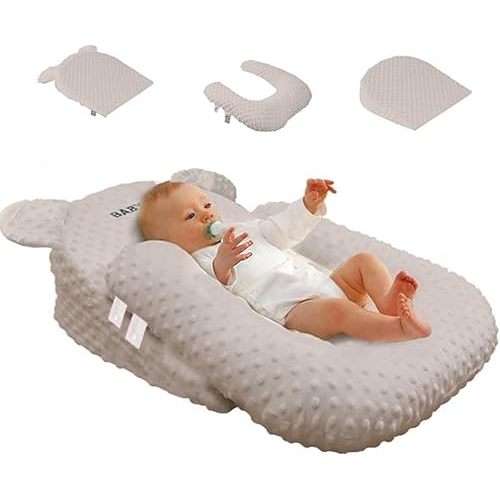 Nursing Pillow, Breastfeeding Pillows, Infant Feeding Support Pillow Multi-Functional & Portable Support Cushion for Travel (Grey, One Size)
