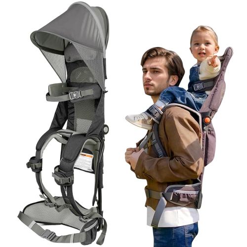 WIPHA Hiking Backpack Carrier,Lightweight Toddler Shoulder Carrier with Sun Shade, Saddle Toddler Backpack for Kids 6 Months to 4 Years Old