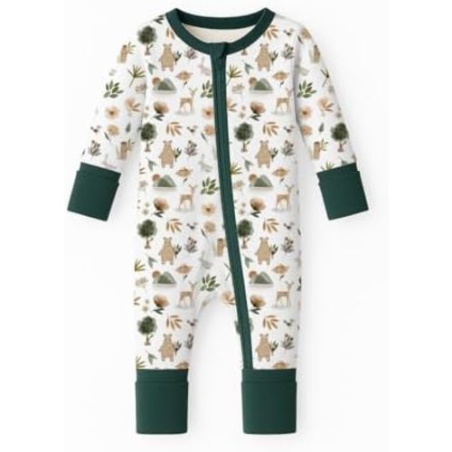 ITSY BITSY BOUTIQUE Viscose Bamboo Baby Pajamas - Boys and Girls Footie Sleeper Convertible 2-Way Zipper Sleeper