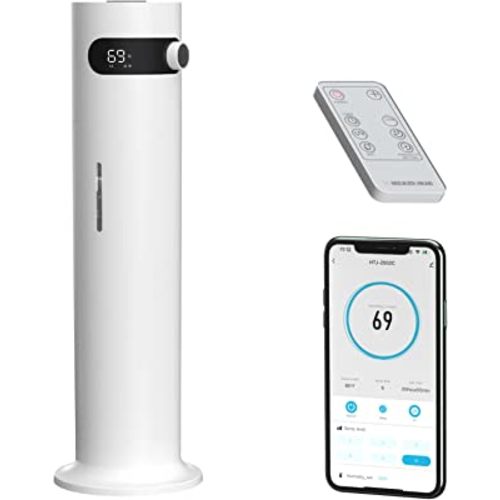Ultrasonic Cool Mist Humidifier for Large Room Bedroom, MIZUKATA HIKARI Top Fill Humidifier(8.5L/2.25Gal) for Baby Adults, Smart & Remote Control, Quiet Humidifier for Yoga Home, Auto Shut Off