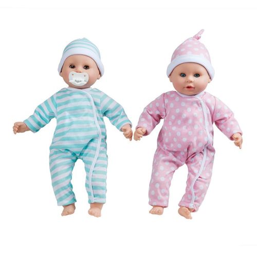Melissa & Doug Mine to Love Twins Luke & Lucy 15 in. Boy and Girl Baby Dolls with Rompers, Caps, Pacifiers