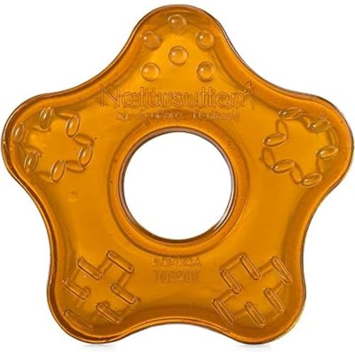 Natursutten Teether - Natural Rubber Teething Toys for Babies 6-12 Months - PVC & 100% BPA-Free Teething Relief - Danish Design Baby Teething Toys - Made in Italy (Starfish, Pack of 1)