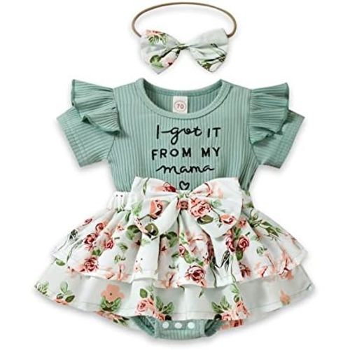 Infant Baby Girl Clothes Toddler Summer Outfits for Girls Shorts Set Cute Ruffle Sleeve Floral Shorts with Headband