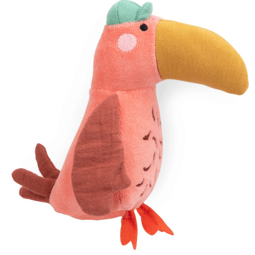 Les Toupitis Toucan Plush Toy Rattle