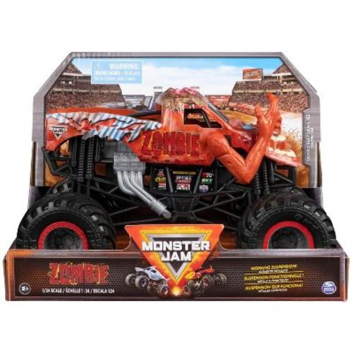 Monster Jam Series 19 Zombie Official 1:24 Scale Die-Cast Monster Truck 2023 with BKT Tires and Working Suspension System Ages 3+