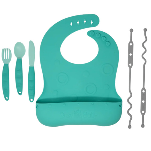 Stop-Drop Travel Bib+ Utensils