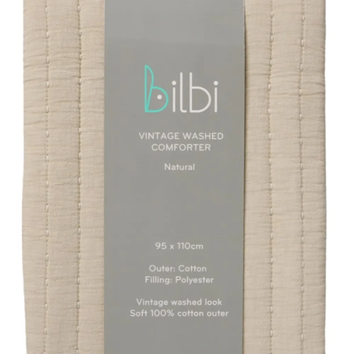 Bilbi Comforter Vintage Washed Natural | Baby Bunting AU