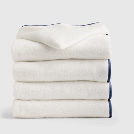 Organic Turkish Cotton Kids Hooded Towel Set 4-Pack in Navy