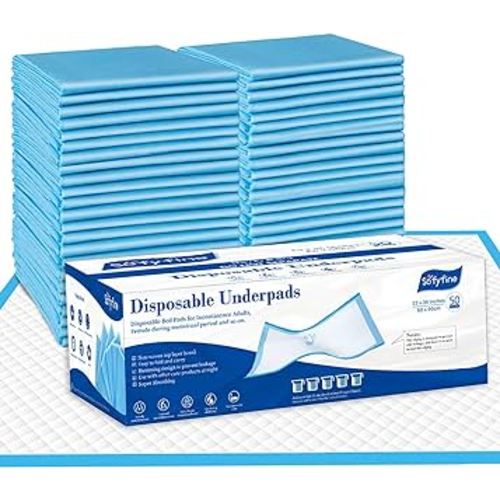 SOFYFINE Disposable Bed Pads Adults Incontinence 23 x 36 in (100 Count), Heavy Absorbent Underpads for Women Postpartum, Waterproof Baby Changing Pee Pad, Premium Medical Chucks