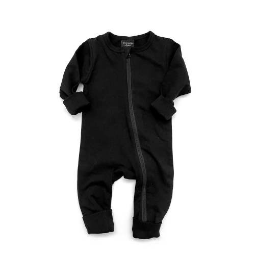 2-Way Zip Romper - Black