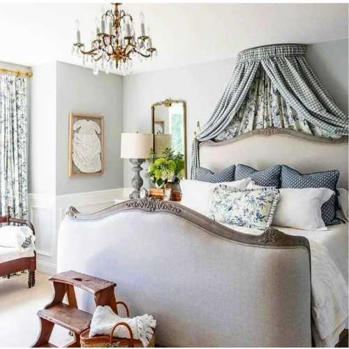 DIY canopy frame kit for rod pocket curtains.