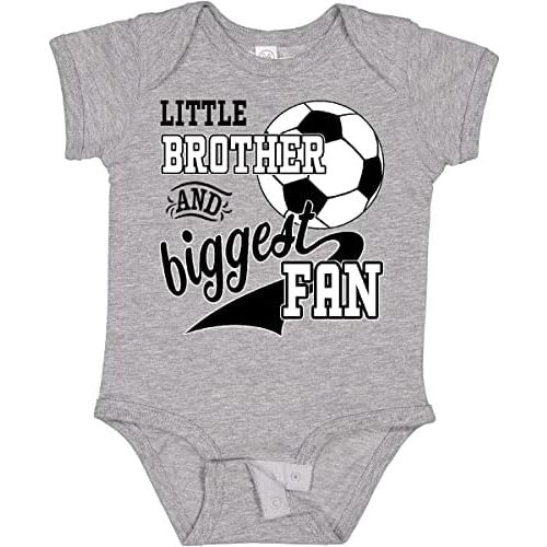 inktastic Little Brother and Biggest Fan- Soccer Player Baby Bodysuit