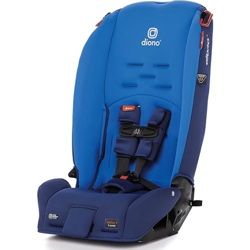 Diono Radian 3R, 3-in-1 Convertible Car Seat, Rear Facing & Forward Facing, 10 Years 1 Car Seat, Slim Fit 3 Across, Blue Sky