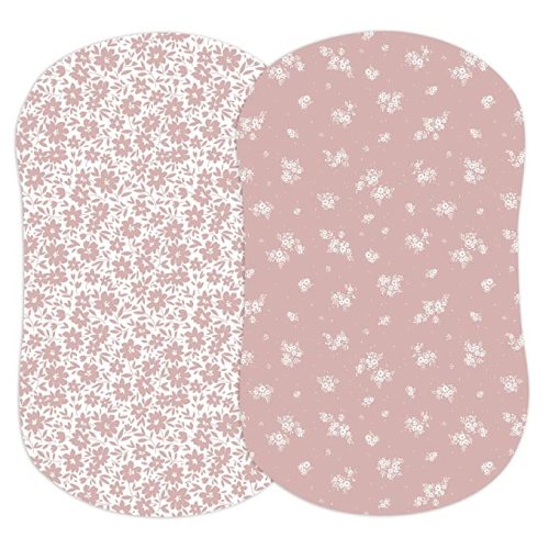 2-Pack Fitted Bassinet Sheets (Antique Rose) - Buttery Soft Cotton Blend for Standard Bassinet