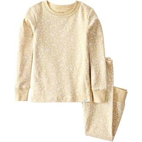 little planet by carter's Baby 2-Piece Pajamas Made with Organic Cotton, Yellow Floral, 4T