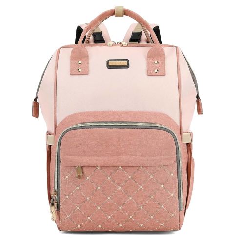 Diaper Bag Backpack, Diaper Bags for Baby Girls Boys, Baby Bags for Moms Dads, Nappy Changing Bag with Insulated Pockets,Multi-functional Waterproof Backpack with Stroller straps -Pink light pink