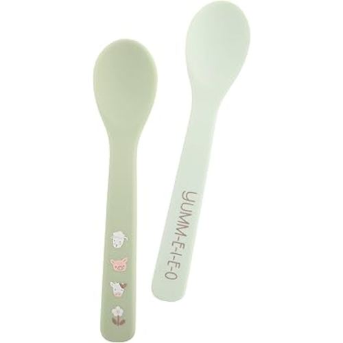 Stephen Joseph Silicone Baby Spoons, One size, Farm