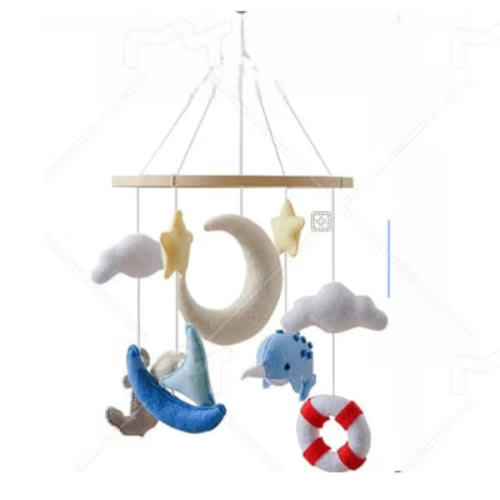 GOODMOM Seaside Nursery Mobile for Boys & Girls - Handmade Staycation Baby Mobile for Crib - Baby Crib Mobile COAST Theme Accessories with Sailboat |Easy Assembly & Sturdy Structure |Gift for Newborns