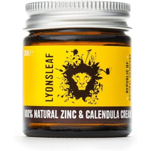 Zinc and Calendula Cream 100% Natural - for Spots, Blemishes, breakouts, rashes, Problem Skin and Nappy Rash … (30ml)