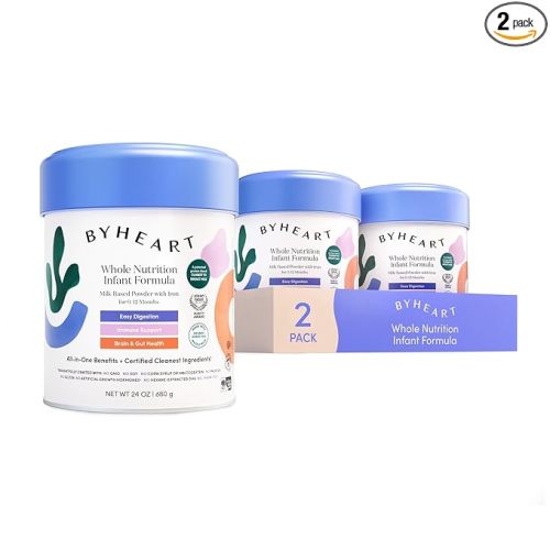ByHeart Whole Nutrition Infant Formula Powder for Infants 0-12 Months, Made With Organic Grass-Fed Whole Milk, Clean Label Project Certified, Closest-to-Breast Milk Baby Formula Patented Protein Blend (24 Ounce (Pack of 2)) - 1.5 Pound (Pack of 2)