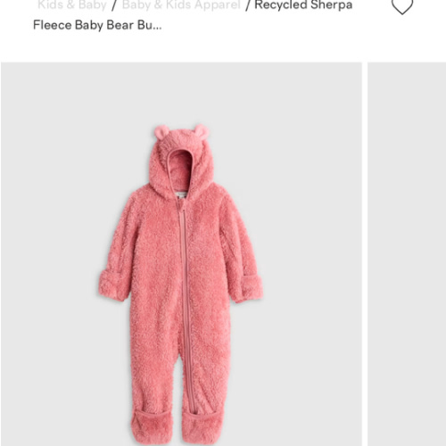 Recycled Sherpa Fleece Baby Bear Bunting