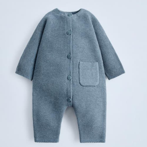 GARTER STITCH JUMPSUIT - Blue marl | ZARA United States