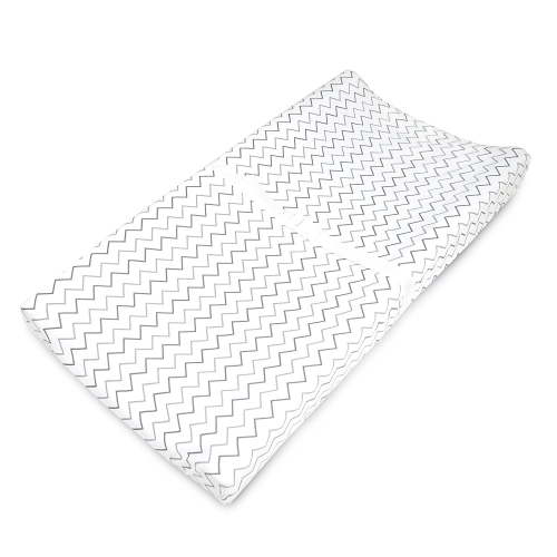 American Baby Company Printed 100% Cotton Knit Fitted Contoured Changing Table Pad Cover - Compatible with Mika Micky Bassinet, Gray Zigzag, for Boys and Girls