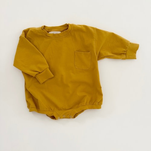 Harley Pocket Romper in Mustard – Winnie + Crew