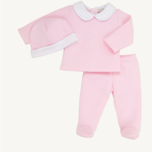 Hart's Hold Me Set (Pima Jacquard) - Palm Beach Pink with Worth Avenue