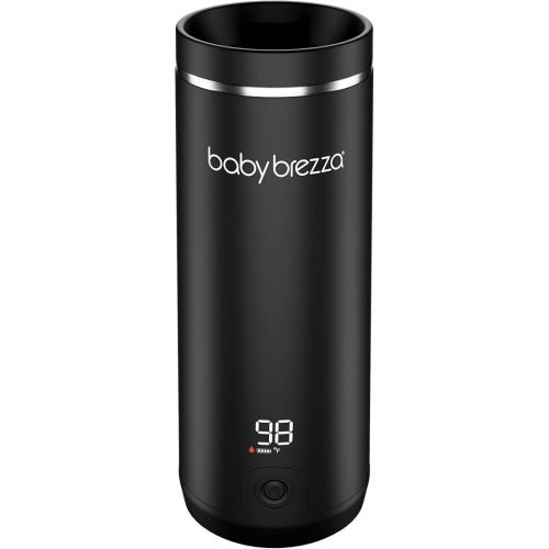 Baby Brezza Portable Warmer – 67% Faster Baby Bottle Warming - Travel Breastmilk and Formula Warmer - Safe, Even Heating - Up to 9oz - No Adapters, Black