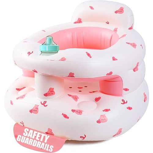 Upgraded Inflatable Baby Seat for Babies 3-36 Months, Inflatable Baby Chair Sit Me Up Floor Seat for Baby, Back Support Baby Seats for Infants for Sitting Up with Built in Air Pump