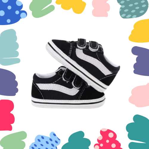Baby Shoes Multicolor Slip On Sneaker Shoes Velcro Soft Sole Toddler Shoes for Boys & Girls Soft Sole Newborn Baby Vans Style 0-18 Month