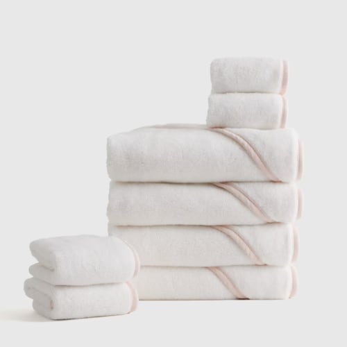 Turkish Cotton Baby Bath Bundle 8-Pack in Soft Pink