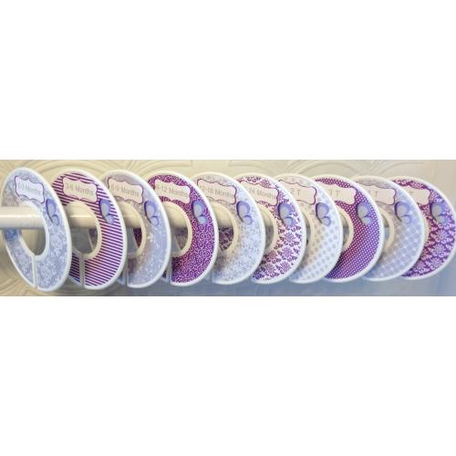 Baby Closet Dividers Purple Grey Shabby Elegance Butterfly Butterflies CD543 Baby Girl Nursery Shower Gift Clothes Organizers