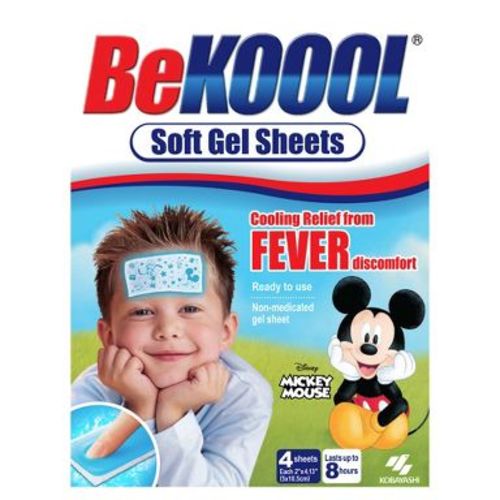 Be Koool Disney Mickey Mouse Soft Gel Sheets Cooling Pads for Kids Comfort and Daily Use, 4 Each