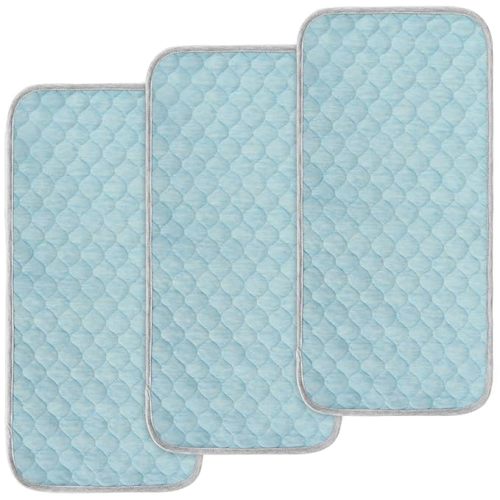BlueSnail Quilted Thicker Waterproof Changing Pad Liners,3 Count(Blue) - blue